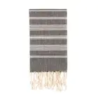 Sultan Peskir Black Turkish Towel Handwoven Peshtemal by Bello, 39 x 66.9 Inches