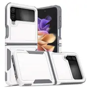 ZUSLAB Galaxy Z Flip 4 Case Rugged Defender Protective Heavy Duty Shockproof Dustproof Cover for Samsung - White