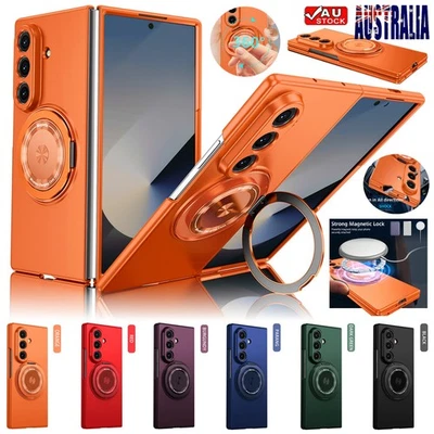 For Samsung Galaxy Z Fold 7 6 5 4 3 Magnet Ring Case Shockproof Heavy Duty Cover
