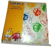 Vintage NWT M&M's Candy Character Twin Fitted & Flat Bed Sheet Set {Fabric} M&M