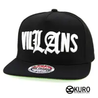 在飛比找蝦皮商城優惠-KURO-SHOP棒球帽 板帽 黑色 VILLANS 電繡 