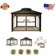 Lightweight Replacement Mosquito Netting for 10' x 12' Gazebo - Hook & Zipper