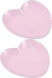 [LIFKOME] 2pcs Manicure Tool Tray Ring Jewelry Jewelry Bowl Dish Heart-shaped Storage Tray Heart Shape Rings Holder Bowl for Keys Decorative Accessory Bracelet Holder Stainless Steel Pink