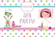 SPA Salon MANI Pedi FACIALS Personalised Birthday Party Banner Backdrop d. 150cm x 300cm (5ft x 10ft)