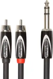 Roland RCC-5-TR2R Oxygen-Free Dual RCA Jack to 1/4" Quality Splitter Cable 5-FT