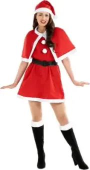 Women`s Mrs Miss Santa Costume S - L Ladies Christmas Cutie Dress Xmas Party