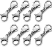 Double Lobster Clasp Necklace Extender Connector Bracelet Extension, Gold and Si