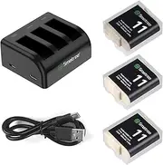 [Smatree] Battery 3-Pack 1800mAh Compatible for GoPro Hero 9 10 11 12 3-Channel Battery Quick Charger Compatible with GoPro Hero 12/11/10/9 Battery