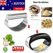 Stainless Steel Curved Garlic Press Chopper Crusher Manual Ginger Masher Mincing