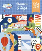 3 Pack Echo Park Ephemera-Frames & Tags, Born To Travel 5A002L4R-1GMK5