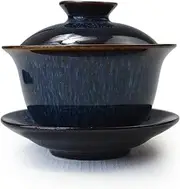 [Liang baobao] Porcelain Gaiwan 6oz Teacup Color Glazed Cups Tureen Chinese Sancai Cover Bowl Lip Saucer Set