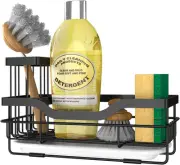 Sponge Holder for Kitchen Caddy Sink Organizer, Multifunctional Mattle Black