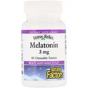 Natural Factors Stress-Relax Melatonin 3mg 90 Chewable Tablets