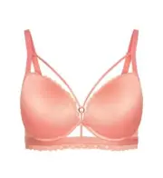 CITY CHIC Bra 14E / 36E Miriam Bra Plus Size Strappy Sexy Lingerie Pink Bellini