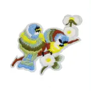 Birds on a Branch Patch — Iron On Badge Embroidered Motif — Cute Applique