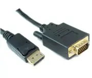 3ft DisplayPort to VGA Cable 28AWG Gold Plated Black