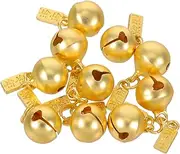 10pcs Vintage Bell Pendant Mini Ornaments Charm Necklace Anklets Bells Jewelry Making Bells Jingle Bells Bulk Small Bell Pendants for Jewelry Making Tiny Charms Golden Zinc Alloy