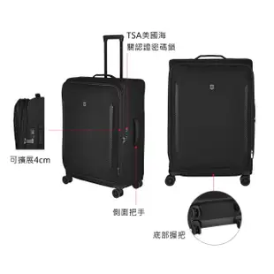 【VICTORINOX 瑞士維氏】Crosslight 29吋軟殼行李箱(黑)