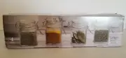 Brand New! Set of 4 Mini Locking Spice Jars Candy Jars 7.25" Oz Glass Airtight