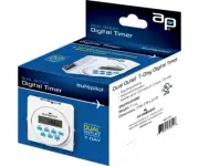 Autopilot Dual Outlet 7-Day Grounded Digital Programmable Timer, 1725W 15A 1 Sec
