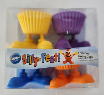 Wilton Silly Feet Sillicone Baking Cups Multicolor Set of Four