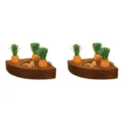 2x Rosewood 12cm Carrot Toy 'n' Treat Holder Hamster Pet Gnaw/Chew Activity NTRL