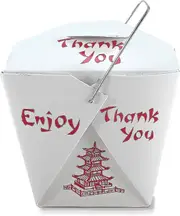 Pack Of 50 Chinese Take Out Boxes Pagoda 16 Oz/pint Size Party Favor And Food Pail (50)