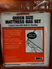 U-Haul Queen Size Mattress Bag Set w Handles, 1 Mattress Bag & 1 Box Spring Bag