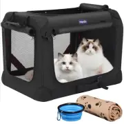 Large Cat Carrier for 2 Cats Small Medium Dogs Soft Pet Carrier 24x17x17 for ...