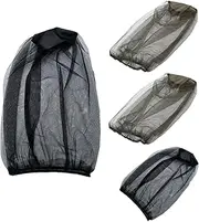 4 PCS Black Midge Head Net, Face Neck Netting Cover, Mesh Insect Netting for Outdoor, Hiking, Camping, Climbing, Walking(Black,Green)