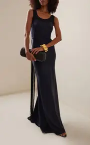 [Adam Lippes] Fringed Silk-Charmeuse Maxi Dress