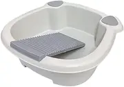 Fonowx Hand Washing Clothes Bucket, Non Slip Wash Tub with Washboard, Cleaning Basin for Cleaning Cloth, Outdoor, Blouses, T Shirts, Underwear, Gray