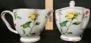 Grace Teaware Cream And Sugar Scatter Floral & Butterflies