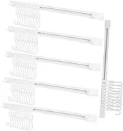 AKOOSY 6 Sets No-Drill Sliding Rail Hooks Adhesive Wall Hooks for Kitchen and Bathroom Multi-Purpose S Hangers for Utensils Pots and Pans