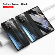 For vivo X Fold2 5G, Hinge Hybrid Armor Flip Cover Case Glass Screen Protector
