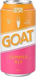Mountain Goat Summer Ale, Crisp & Super Dry Craft Beer, Refreshing Ale, 4.7% ABV, 375mL (Case of 24 Cans)