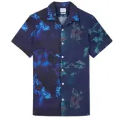 PS Paul Smith Casual Fit Button Shirt Mix Up Mens Dark Navy Size S /034