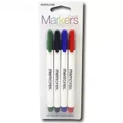Memorex CD & DVD Markers 4 Pack - Green, Black, Red, Blue For Any CD/DVD