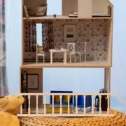 Miniature Wooden Staircase Wood Fence Pickets Large Doll House