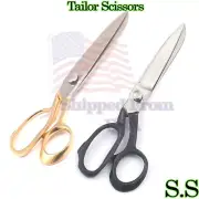 2 Pcs 8" Tailor Scissors Black & Gold Handle Sewing Dressmaking Upholstery