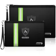 Fireproof Document Bag (13.3”x 9.4”) with Reflective Strip, Fireproof Money B...