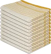 GABA 50PCs Luxury Tea Towels Jumbo Size 50x70cm Commercial Grade Heavy Duty 100% Cotton (Yellow)