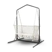 Gardeon Hammock Chair with Stand Macrame Outdoor Swing Double Bench Seat Chairs