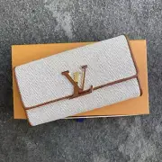 LOUIS VUITTON Canvas Taurillon Capucines Wallet Caramel Beige