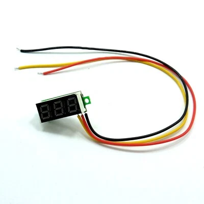 Three Wire Blue Display Digital LED Voltmeter 0.28" DC 0-100V Car Voltage Meter