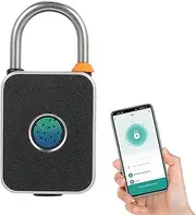 [Generic] Daseeme Fingerprint Padlock with APP Unlock Locker Lock Smart Padlock with Keyless Biometric Waterproof USB Charging for Gym Luggage Bags Bicycles Backpacks Fence