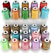 New Brothread 25 Colors Variegated Polyester Embroidery Machine Thread Kit 500M