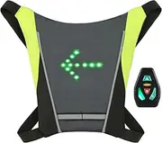 Turn Signal Bike Pack USB Rechargeable Reflective Backpack Attachment Clip with Remote Control Backpack with Direction Indicator Safe Light Bag Sports Vest for Cycling Running Walking Grey One Size