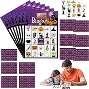 Bingo Cards Games, Multi-Purpose Bingo Game Set, Halloween Bingo Game Cards, Bingo Cards Games for School Classroom Family Activities Supplies, Kids Adults
