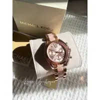 在飛比找蝦皮購物優惠-Michael Kors MK6066 玫瑰金 粉色 拼接 